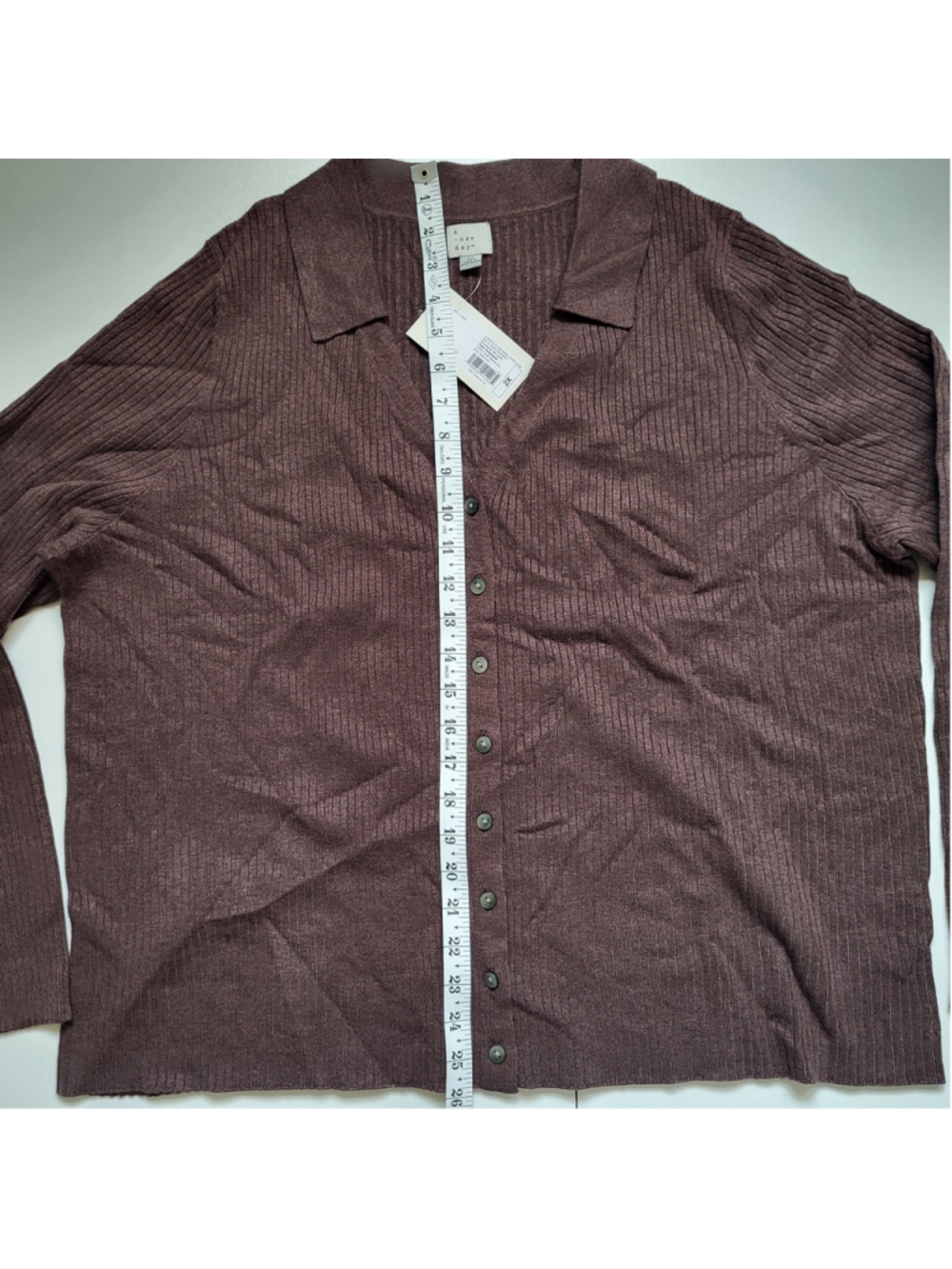 Women's Plus Size A New Day Ribbed Button-Down Sweater – Brown – Size 2XL – NWT - Picture 5 of 10